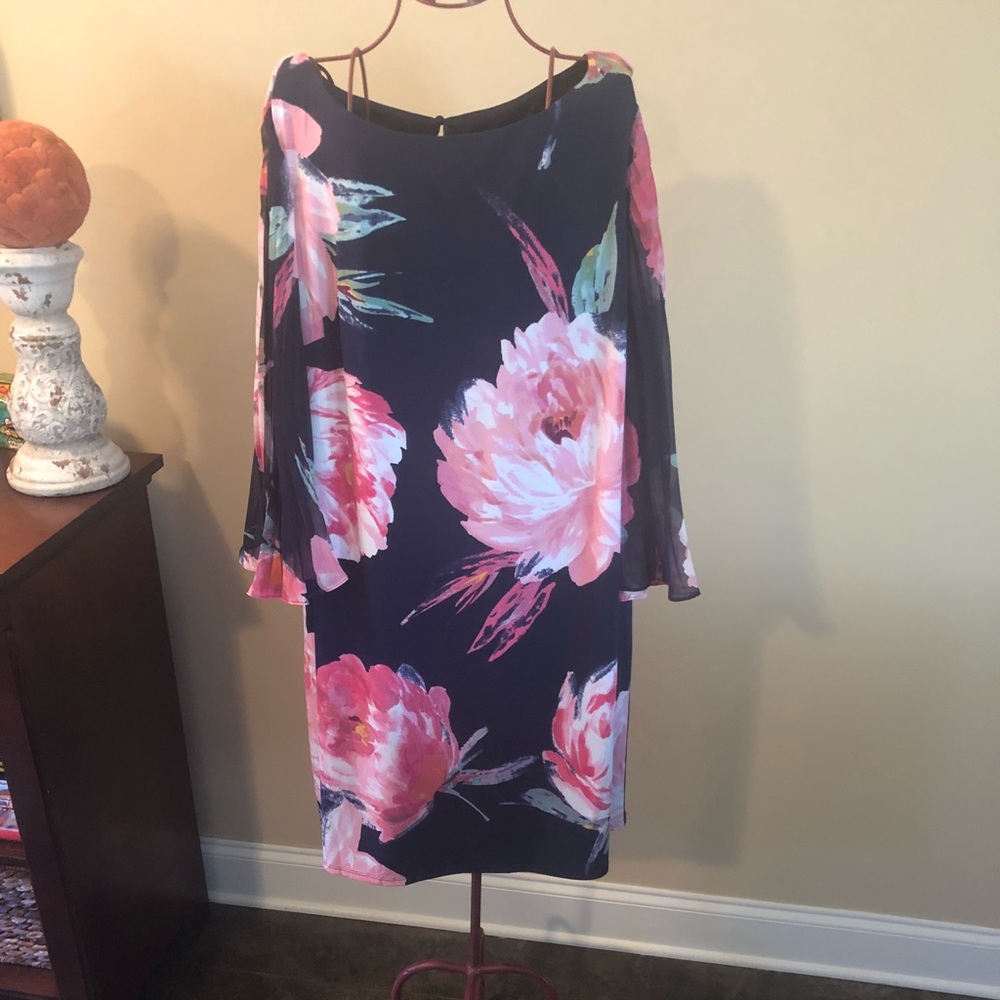 Navy Floral Dress